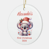 Baby eerste Kerst Koala Beer Dier Keramisch Ornament (Links)