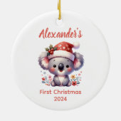 Baby eerste Kerst Koala Beer Dier Keramisch Ornament (Achterkant)