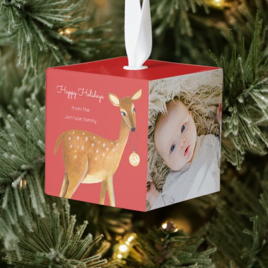 Baby eerste kerst kubus ornament (Boom)