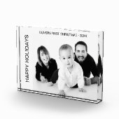 Baby Eerste Kerst Zwart-wit Fotoblokken (Rechts)