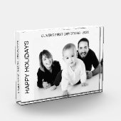 Baby Eerste Kerst Zwart-wit Fotoblokken (Links)