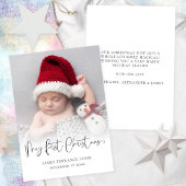 Baby eerste kerstbevalling Datum foto-overlay Hol Feestdagenkaart