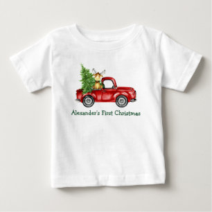 Baby eerste kerstboomgaard