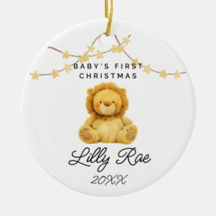 Baby Eerste Kerstbos Dierenleeuw Unisex Keramisch Ornament
