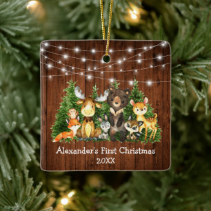 Baby Eerste Kerstbosdieren Lichtesplein Keramisch Ornament