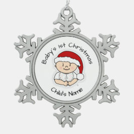 Baby Eerste kerstcadeautje Snowflake Lijst Ornamen Tin Sneeuwvlok Ornament