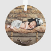 Baby eerste kerstdieren Rustic - FOTO BACK Ornament (achterkant)