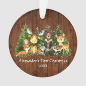Baby eerste kerstdieren Rustic - FOTO BACK Ornament (voorkant)