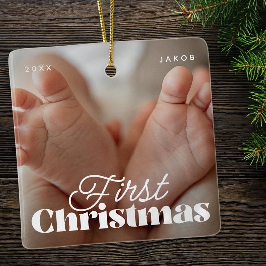 Baby eerste kerstfeest Elegant Moderne Aangepaste Keramisch Ornament