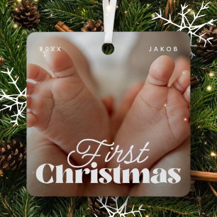 Baby eerste kerstfeest Elegant Moderne Aangepaste  Metalen Ornament