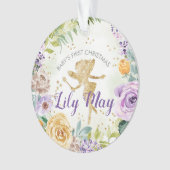 Baby eerste kerstfeest en bloemen ornament (voorkant)