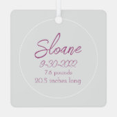 Baby Eerste kerstfeestdag Metalen Ornament (Achterkant)