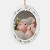 Baby eerste kerstfoto keramisch ornament (Rechts)