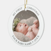Baby eerste kerstfoto keramisch ornament (Links)