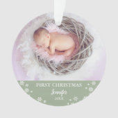 Baby eerste kerstfoto ornament (voorkant)
