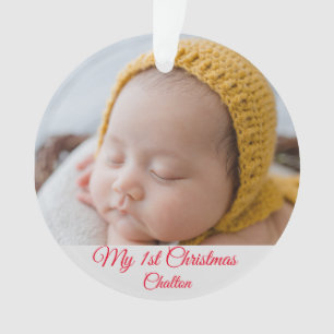 Baby eerste kerstfoto ornament