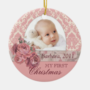 Baby Eerste kerstfoto Ornament op maat