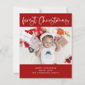 Baby Eerste kerstfoto Small Flat Kaart (Voorkant)