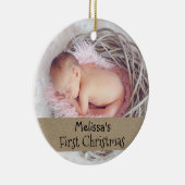 Baby eerste kerstfotofeestdag keramisch ornament (Rechts)