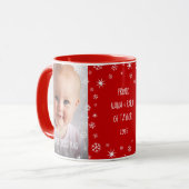 Baby eerste kerstgrootouders Foto 2 Rood Mok (Voorkant links)