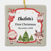 Baby Eerste Kerstman Rendier Tree Ornament (Voorkant)