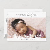 Baby Eerste Kerstmis, Aankondiging met Foto Briefkaart (Voorkant / Achterkant)