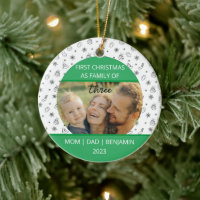 Baby Eerste Kerstmis familie van drie gewoonte