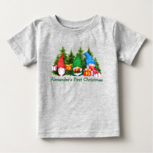 Baby Eerste Kerstmis Gnomen Bomen Grijs