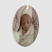 Baby Eerste Kerstmis Moderne Minimale Foto Ornament (voorkant)