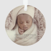 Baby Eerste Kerstmis Moderne Minimale Foto Ornament (achterkant)