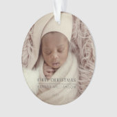 Baby Eerste Kerstmis Moderne Minimale Foto Ornament (voorkant)