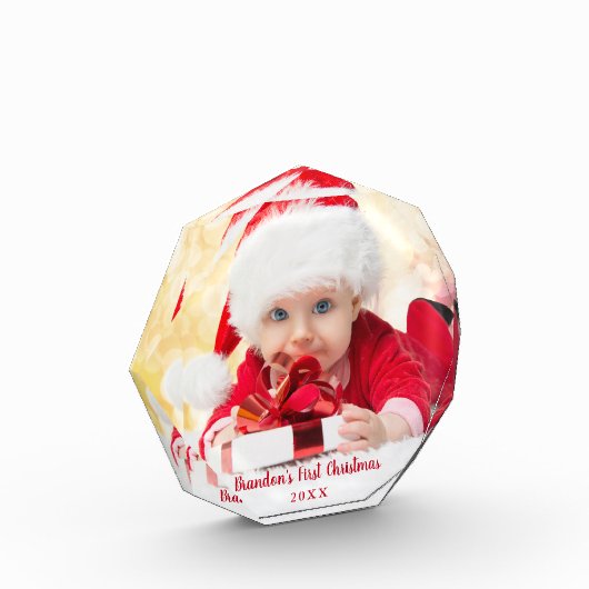 Baby Eerste Kerstmis Rode Script O Fotoblokken (Links)