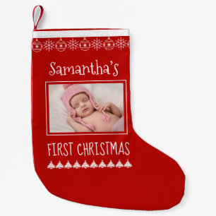 Baby Eerste Kerstnaam Foto Ornamenten Kleine Kerstsok