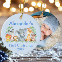 Baby Eerste Kerstsafari Dieren Blauwe FOTO
