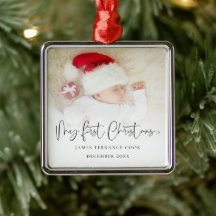 Baby Eerste kerstscript Naam Fotobedekking