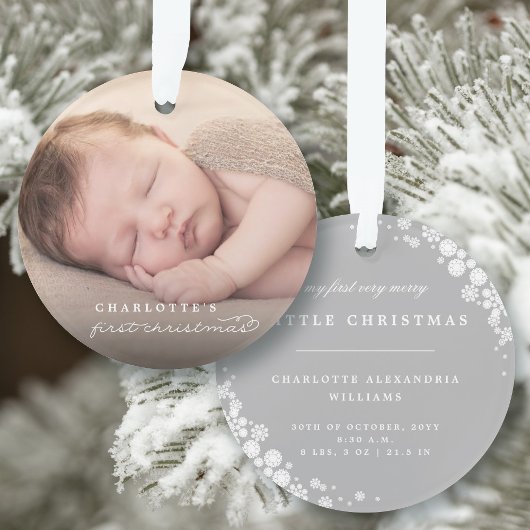 Baby Eerste kerstsnowflakes Stijlvolle foto Ornament