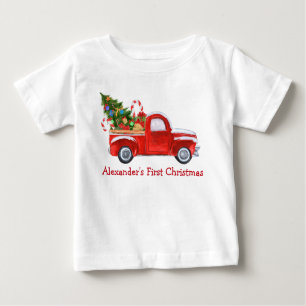 Baby eerste kersttruck snoepjes rood