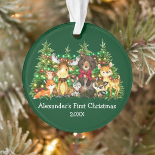 Baby eerste kerstvee Rood Boe Ornament