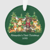 Baby eerste kerstvee Rood Boe Ornament (voorkant)