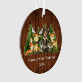 Baby eerste kerstvee Rustisch Ornament (voorkant)