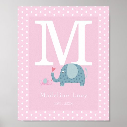 Baby Eerste Monogram Naast Poster (Voorkant)