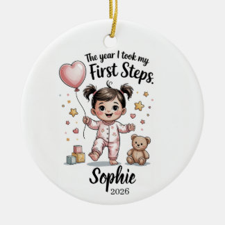 Baby Eerste Stapjes 2026 Kerst Ornament Meisje Cad