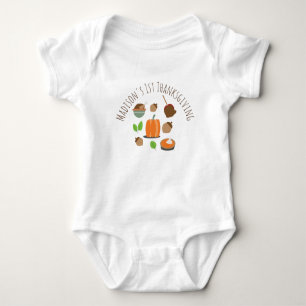 Baby eerste Thanksgiving pompoen Pie Turkey Dinner Romper