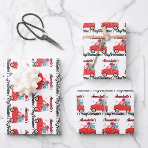 Baby Eerste Valentijnsdag Eerste verjaardag Inpakpapier Vel
