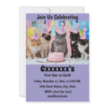 Baby eerste verjaardagsuitnodiging