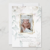 Baby | Elegante Alabaster Witte pioenen Kaart (Voorkant)