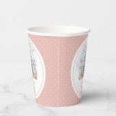 Baby Elephant A Little Peanut Girl Floral Shower Papieren Bekers (Rechts)