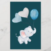 Baby Elephant ABC Baby shower Game Kaart (Achterkant)