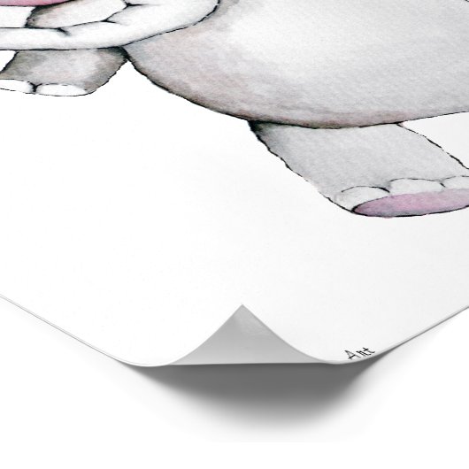 Baby Elephant avec ballon poster personnalisable (Coin)