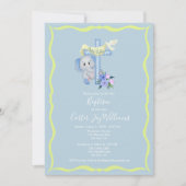 Baby Elephant avec carte de baptême de croix et de (Devant)